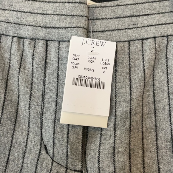 NWT JCREW WOOL PIN STRIPPED PANTS. SIZE 2. - Picture 3 of 5